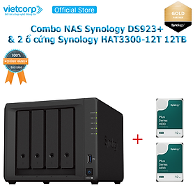 Mua Combo Thiết bị lưu trữ NAS Synology DS923+ và 2 Ổ cứng Synoly HAT3300-12T  Hàng Chính Hãng