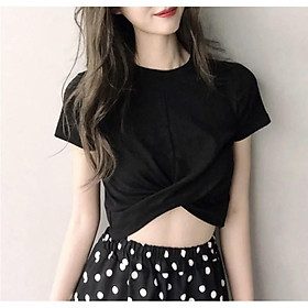  ÁO THUN CROPTOP ÔM BODY TRƠN BASIC XOẮN NGỰC 50