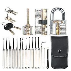Bộ Dụng Cụ Phá Khóa Với 3 Ổ Khóa Trong Suốt (15 Món)