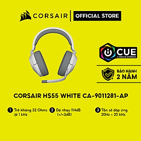 Tai nghe không dây Corsair HS55 White/CA-9011281-AP Hàng chính hãng