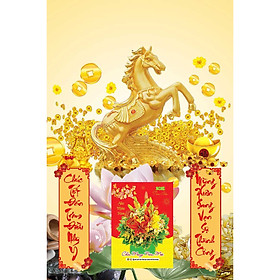 Lịch Gỗ Treo Tường Laminate 2021 Ngựa Vàng Phát Tài (40 Cm x 60 Cm)