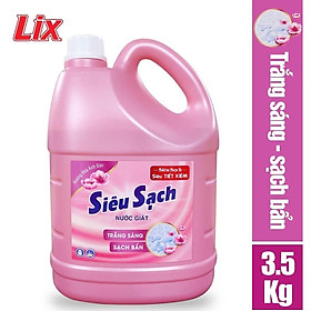 Hình ảnh Nước giặt Lix Siêu sạch hương hoa anh đào 3.5kg N2504 làm sạch cực nhanh vết bẩn, tăng gấp đôi sức mạnh giặt tẩy