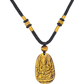 Mặt Dây Chuyền Thiền Thủ Thiên Nhãn Bồ Tát Đá Mắt Hổ ( 3.6 x 2.3 cm) Ngọc Quý Gemstones
