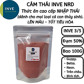 Bao 100G Cám Inve 3/5, cám thái inve 3.5 - Thức ăn cám cá lớn, cá 7 màu, cá betta, cá thủy sinh | Hingaostore
