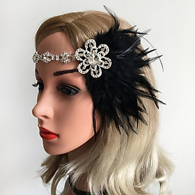 Women Lady Feather Headband 20s Gatsby Wedding Church Ascot Race Crystal Headpieces