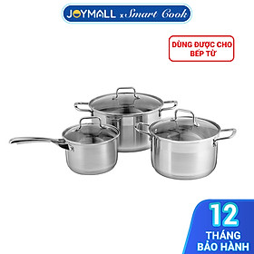 Mua Bộ nồi quánh inox cao cấp Smartcook 2101OL size 16  20  24cm  Hàng chính hãng  dùng được mọi loại bếp - JoyMall
