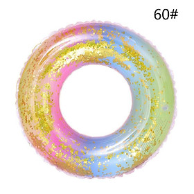 Gitter Sequined Rainbow Gradient Vòng bơi bơm hơi Bể bơi nổi Vòng tròn nước trong mờ Mùa hè
