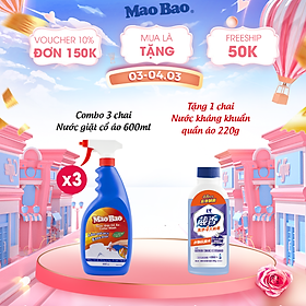 Combo 03 Chai Nước Giặt Cổ Áo Mao Bao 600ml