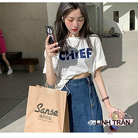 Sét Áo Thun CHIEF Mix Chân Váy Jean Sẻ  Áo Phông Mix Chân Váy Jean Sẻ Linh Trần Store