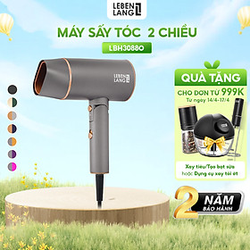 Máy sấy tóc LEBENLANG 2 chiều nóng lạnh, gấp gọn tiện lợi, chống xơ rối tóc bằng công nghệ ion, 2100W - Cam