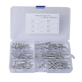 120pcs  Rivets Assortment Aluminium Dome Head  3.2mm 4.0mm 5.0mm