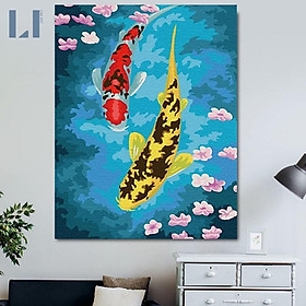 Mua Tranh sơn dầu số hoá có khung- Tranh tô màu theo số size nhỏ 30x40