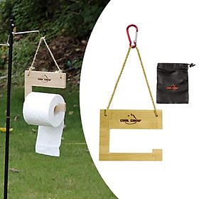 Hanging Tissue Paper Roll Holder Dispenser Toilet Paper Rack Roll Storage Shelf with 8-Shaped Buckle for Camping Picnic BBQ Outdoor Party Portable