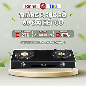 Mua Bếp gas dương Rinnai RV-7Double Glass(L) mặt bếp kính và kiềng bếp men - Hàng chính hãng.