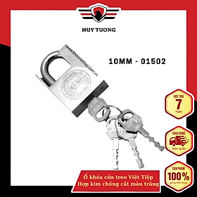 Ổ khóa cửa treo Việt Tiệp hợp kim chống cắt màu trắng 01402 / 01502 / 01602 được làm từ chất liệu hợp kim thép cao cấp, chống cắt và có độ bền cao, chịu nhiệt tốt