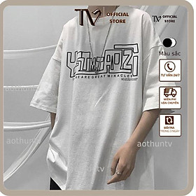 Áo phông unisex ,áo thun tay lỡ form rộng chất cotton in hình Y
