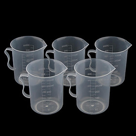 Clear Graduated Beaker Measuring Cup Jug with Handle Grip Metric 250mL 10pcs