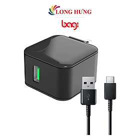 Combo cốc sạc Bagi QC 3.0 2A 1USB + Cáp USB Type-C 2.0 1.2m CB-M30n
