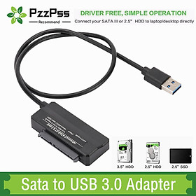 SATA đến USB 3.0 Bộ điều hợp cáp USB đến SATA 3 Cáp Hỗ trợ 22 pin 2,5 3,5 inche HDD SSD Hard Muff Trình kết nối đầu nối phù hợp với
