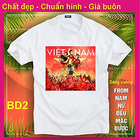 áo thun đội tuyển việt nam BD2,full size,hàng đẹp,việt nam vô địch áo cờ việt nam,áo phông in đội tuyển việt nam