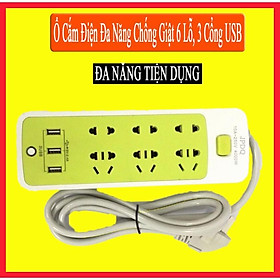 Ổ Cắm Điện Đa Năng, Chống Giật 6 Lỗ, 3 Cổng USB, Đa Năng Tiện Dụng