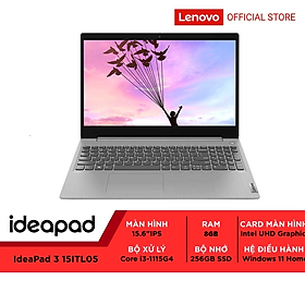 Mua Lenovo Ideapad 3 15ITL05 81X800KRVN i3-1115G4  RAM 8GBDDR4  256GB SSD 15.6 HD  Win11  Xám - Hàng chính hãng