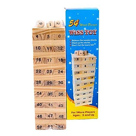 Bộ Đồ Chơi Rút Gỗ 54 Thanh Xếp Hình Domino Xả Stress Cho Bé