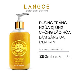 SỮA TẮM GEL 24K SÁNG DA DƯỠNG ẨM MỀM MỊN HƯƠNG NƯỚC HOA 250ml LANGCE