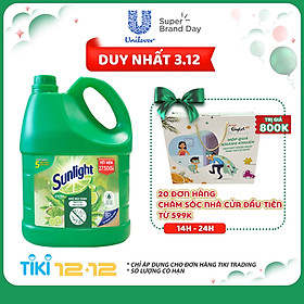 Nước Rửa Chén Khử Mùi Tanh Sunlight Matcha Trà Nhật Mới (3.6kg / Chai) - Mới