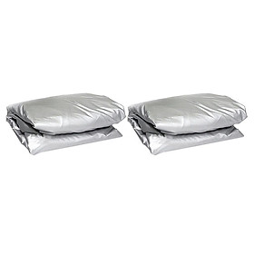 2x UV Protection Car Cover Full Car Cover Universal Fits For Sedan M Silver