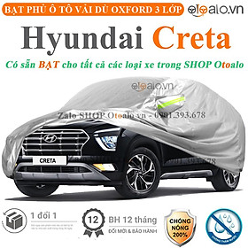 Bạt che phủ xe ô tô Hyundai Creta vải dù 3 lớp CAO CẤP BPXOT - OTOALO