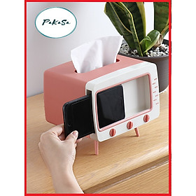 Mua Hộp Đựng Khăn Giấy Hình TV Sáng Tạo Có Khe Đựng Điện Thoại - PaKaSa - Hàng Chính Hãng