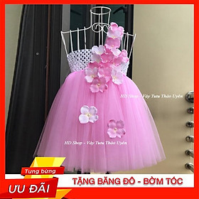  Đầm công chúa ️️ Đầm công chúa Hồng phấn Tú cầu cho bé 0-7 tuổi