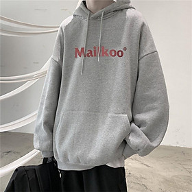 Áo hoodie tay dài dáng rộng in chữ thiết kế đơn giản thời trang xuân thu cho nam