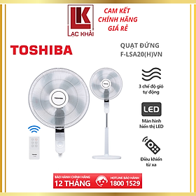 Mua Quạt đứng Toshiba F-LSA20(H)VN  Màu xám  60W - Điều khiển từ xa - 5 cánh - Hẹn giờ tắt/mở - Hàng chính hãng  bảo hành 12 tháng