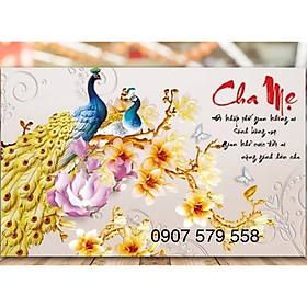 Mua Tranh thêu chữ thập cha mẹ kt 65x45 cm / tranh đính đá Cha mẹ kt 83x55 cm