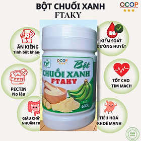 Bột Chuối Xanh Ftaky OCOP 3 Sao, Sấy Lạnh, Giàu Tinh Bột Kháng hộp 500g