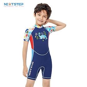 Đồ bơi bé trai, giữ nhiệt tay dài quần dài chống nắng, chất liệu Cao su neoprene dày 2mm size từ 14kg đến 36kg