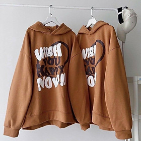 Áo Khoác Hoodie nam nữ WISH NOW 9 Vải Nỉ PE Cách Nhiệt Cao Cấp Phối Nón Rộng Có Cúc Hot Trend Mới