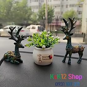 Mua Decor cặp hươu trang nhà cửa  xe hơi. Decor thủ công mỹ nghệ trang trí để bàn. Quà tặng sinh nhật ý nghĩa.