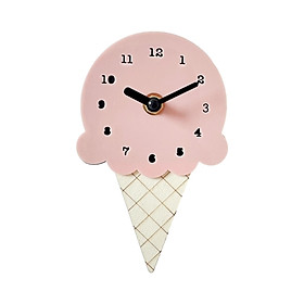 Clock Ice Cream Bedroom Clock Decorative Basswood Nordic Decoration Hanging Clock Silent Clock for Office Kids Room