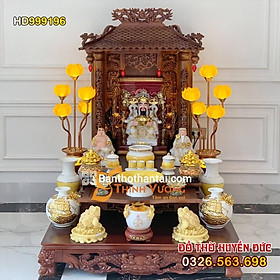 Mua Bộ bàn thờ Thần Tài Mái chùa 1mái Sứ vân đá vàng HD999196