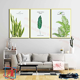 Mua Bộ 3 tranh canvas treo tường Decor Hoa lá phong cách scandinavian – DC069