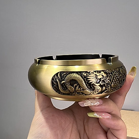 Mua Gạt tàn song long chầu ngọc bằng đồng thau phong thuỷ Hồng Thắng