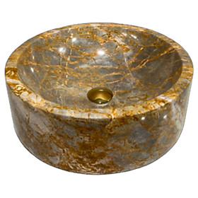 Mua LAVABO ĐẶT BÀN ĐÁ ĐÁ TỰ NHIÊN TRÒN ĐÁY THẲNG MÀU VÀNG SỢI DK32