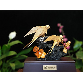 Hình ảnh Tượng đôi chim én dát vàng (17x29x34cm) MT Gold Art- Hàng chính hãng, trang trí nhà cửa, phòng làm việc, quà tặng sếp, đối tác, khách hàng, tân gia, khai trương