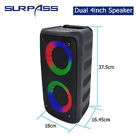 Dual 4 inch ngoài trời di động loa bluetooth j-bl màu điều khiển độc lập độc lập loa bluetooth loa bluetooth 20W Màu sắc: loa kép 4 inch