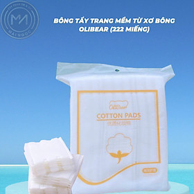 Bông tẩy trang mềm từ xơ bông Olibear (222 miếng)