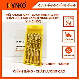 MŨI KHOAN KÍNH - GẠCH MEN 4 CẠNH, CHÂN LỤC GIÁC ĐƯỜNG KÍNH PHI Ø 12 DÀI 120MM KYNKO MKKGM-12120 (VỈ 5 CHIẾC)