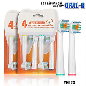 Bộ 4 Đầu Bàn Chải đánh răng điện cho mọi loại máy Braun Oral B YE623 Làm